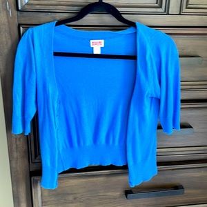 Blue cropped cardigan